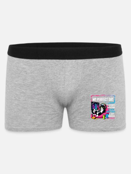 Gamer Gaming Cat Video Game - Männer Boxer Shorts - Grau meliert