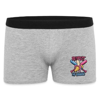  Respektiere Die Banane Witziges Grafikdesign Mit - Männer Boxer Shorts - Grau meliert - Vorne