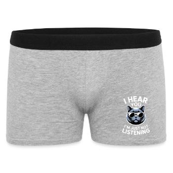 Britisch Kurzhaar Sprüche Lustiges Katze Geschenk  - Männer Boxer Shorts - Grau meliert - Vorne