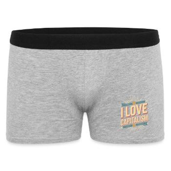 I Love Capitalism Unternehmer Aktien Kapitalismus - Männer Boxer Shorts - Grau meliert - Vorne