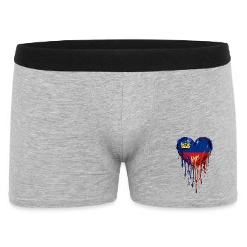 Liechtenstein Venezuela Flaggenherz Tropfenkunst - Männer Boxer Shorts - Grau meliert - Vorne