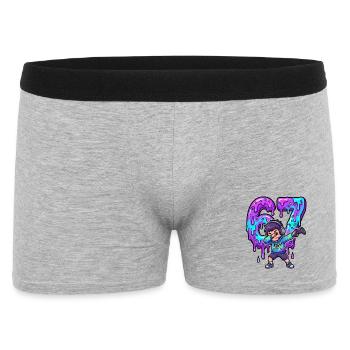 67 Dabbing Gamer Six Seven Meme Brainrot Zocker - Männer Boxer Shorts - Grau meliert - Vorne