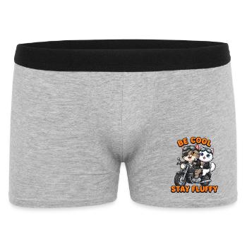 Niedliche Katzen Motorrad-Duo Fluffy Stil - Männer Boxer Shorts - Grau meliert - Vorne