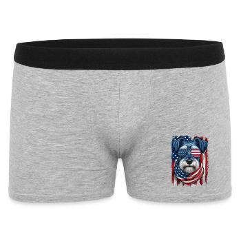 Patriotischer US-Schnauzer Stars Stripes Pride - Männer Boxer Shorts - Grau meliert - Vorne