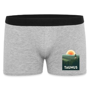 Taunus Vintage | Nature Travel Poster - Männer Boxer Shorts - Grau meliert - Vorne