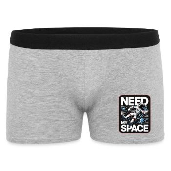 Raumfahrt-Statement: Need My Space - Männer Boxer Shorts - Grau meliert - Vorne