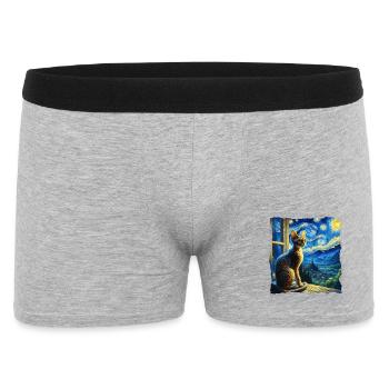 Devon Rex Starry Night - Männer Boxer Shorts - Grau meliert - Vorne