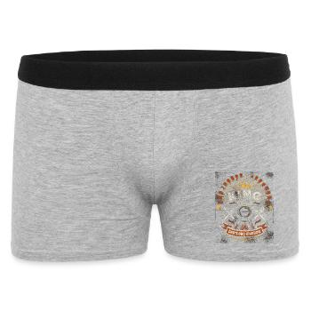 King of the Grill: Dad's BBQ Kingdom - Männer Boxer Shorts - Grau meliert - Vorne