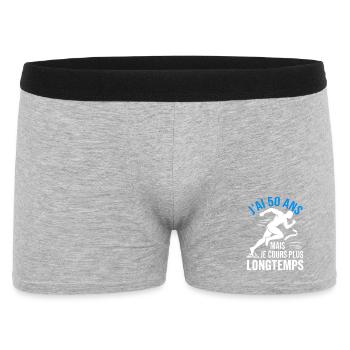 50 Ans Je Cours Plus Longtemps Humour Coureur - Boxer Homme - gris chiné - Devant