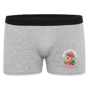 Flamingo Party Es Eskaliert eh wieder Mädelsabend - Männer Boxer Shorts - Grau meliert - Vorne