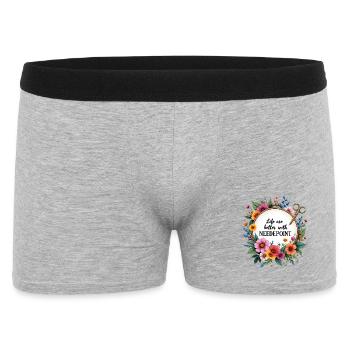 Life Are Better with Needlepoint - Männer Boxer Shorts - Grau meliert - Vorne