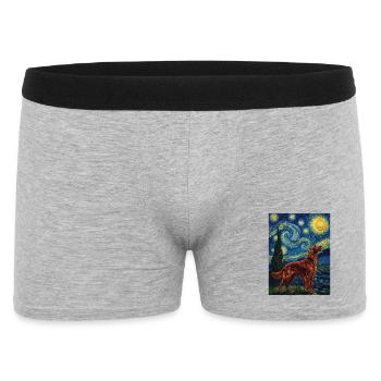 Irischer Zuspieler, Sternennacht – Roter Zuspieler, Hundemama, Vater, - Männer Boxer Shorts - Grau meliert - Vorne