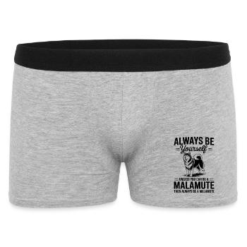Alaskan Malamute Sprüche Alaskan Malamute Geschenk - Männer Boxer Shorts - Grau meliert - Vorne