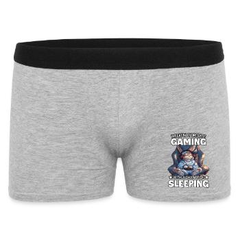 Wochenend Gaming: Schlafender Hase - Männer Boxer Shorts - Grau meliert - Vorne