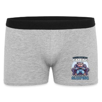 Waschbär-Gamer im Schlafmodus - Männer Boxer Shorts - Grau meliert - Vorne