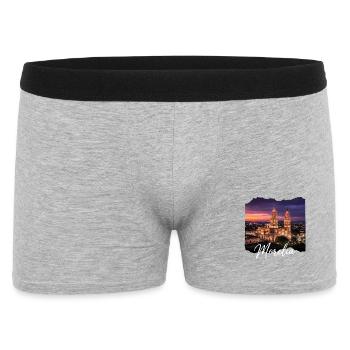 Morelia Nachtlicht Skyline - Männer Boxer Shorts - Grau meliert - Vorne
