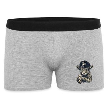Hot Mess Kuh mit Leopardenbecher - Männer Boxer Shorts - Grau meliert - Vorne