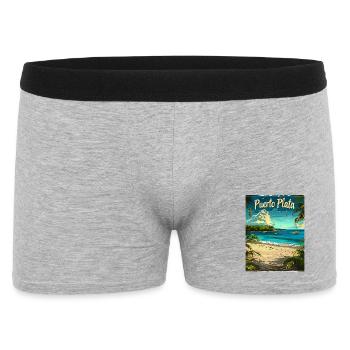 Exotischer Strand Puerto Plata Karibik Landschaft - Männer Boxer Shorts - Grau meliert - Vorne