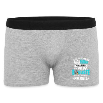 Papa Bouliste Parfait Pétanque Humour - Boxer Homme - gris chiné - Devant