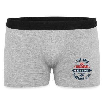 70. Geburtstags-Teufel - Männer Boxer Shorts - Grau meliert - Vorne
