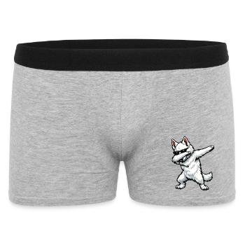 Dabbing Berger Blanc Suisse - Men's Boxer Shorts - heather grey - Front