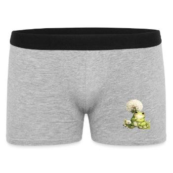 Cute frog with dandelion and flowers for - Men's Boxer Shorts - heather grey - Front