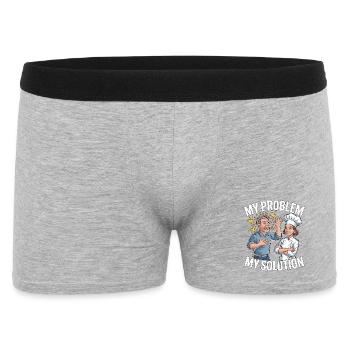 Restaurant Chef My Problem My Pictogram Mom Dad - Men's Boxer Shorts - heather grey - Front