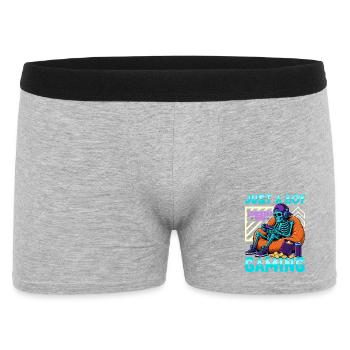 Skeleton Gamer Gaming Halloween - Männer Boxer Shorts - Grau meliert - Vorne