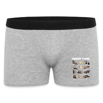 Ferret Types, Cute Different Ferrets - Men's Boxer Shorts - heather grey - Front