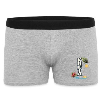 Fêtes en Crète avec un motif rameau d’olivier et mer - Boxer Homme - gris chiné - Devant