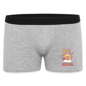 Un joli soleil avec toast et café, se lève et brille - Boxer Homme - gris chiné - Devant