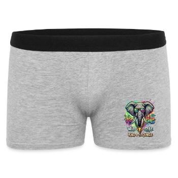 Graffiti Elephant: King of the Jungle - Men's Boxer Shorts - heather grey - Front