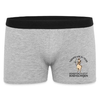 Bogensport Therapie war zu teuer Bogenschießen - Männer Boxer Shorts - Grau meliert - Vorne