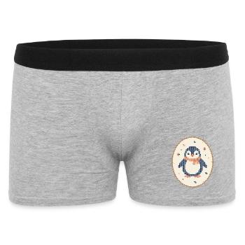 Osterhase Im Osterei Kreuzstich Ostern - Männer Boxer Shorts - Grau meliert - Vorne