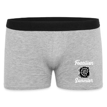Fossilien Steine Geologie Sammler Mineral Geologe - Männer Boxer Shorts - Grau meliert - Vorne