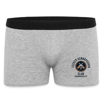Lecker Schnäpschen Club Kneipe Saufen JGA Schnaps - Männer Boxer Shorts - Grau meliert - Vorne