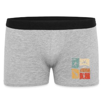 Fallschirmspringer Fallschirmsprung mit Fallschirm - Männer Boxer Shorts - Grau meliert - Vorne