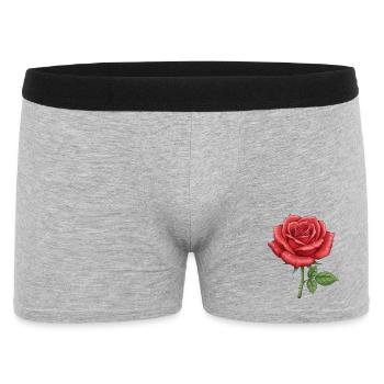 Rote Rose - Männer Boxer Shorts - Grau meliert - Vorne
