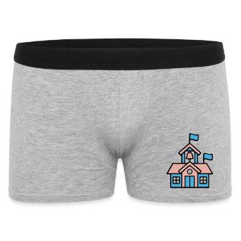 Schulhaus Glocke Icon - Männer Boxer Shorts - Grau meliert - Vorne
