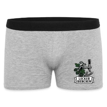 Lecker Bierchen Tap Art - Männer Boxer Shorts - Grau meliert - Vorne