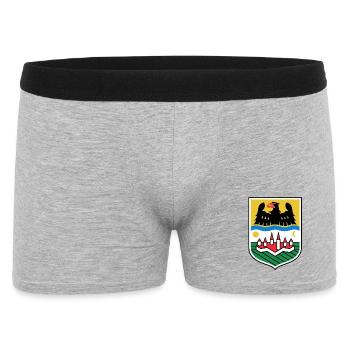 Banater Schwaben | Wappen | Tradition - Männer Boxer Shorts - Grau meliert - Vorne