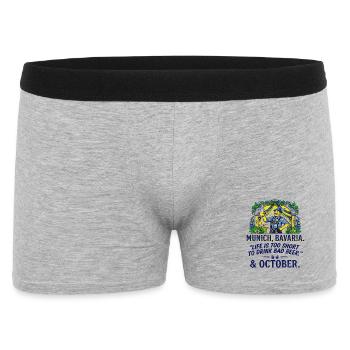Munich Bavaria Life Is Too Short Drink Bad - Männer Boxer Shorts - Grau meliert - Vorne