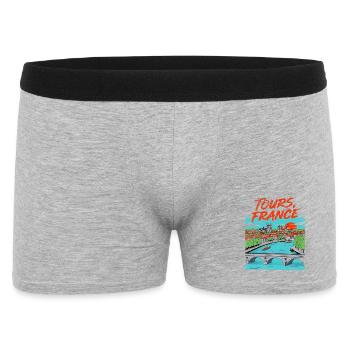 Vintage Style Tours France River Skyline - Männer Boxer Shorts - Grau meliert - Vorne