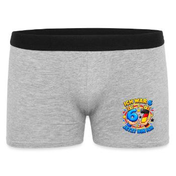 Ich War 6 Jetzt Bin Ich 7 – Six Seven 7 Geburtstag - Männer Boxer Shorts - Grau meliert - Vorne