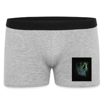 Wolfsruf im Nordlicht - Männer Boxer Shorts - Grau meliert - Vorne