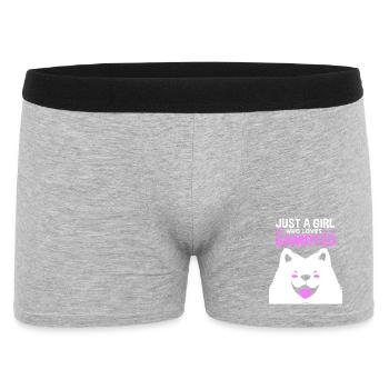 Samojede Hund Samoyed - Männer Boxer Shorts - Grau meliert - Vorne