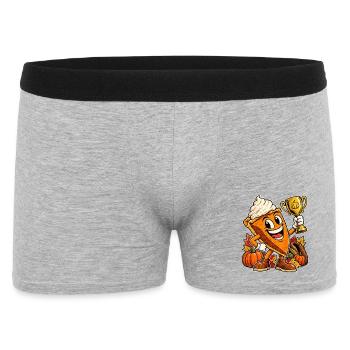 Thanksgiving Kürbiskuchen Cousin Champion - Männer Boxer Shorts - Grau meliert - Vorne