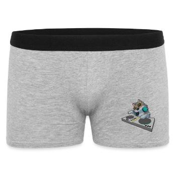 Katze DJ Musik - Männer Boxer Shorts - Grau meliert - Vorne