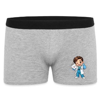 Zahnarzt Kawaii Style – Süßes Dentalmotiv - Männer Boxer Shorts - Grau meliert - Vorne