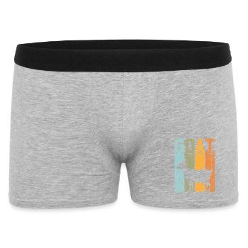 Goat Vintage Ziege Retro Ziegen Liebhaber - Männer Boxer Shorts - Grau meliert - Vorne